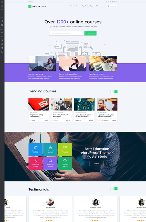 Educational Theme WordPress distance learning